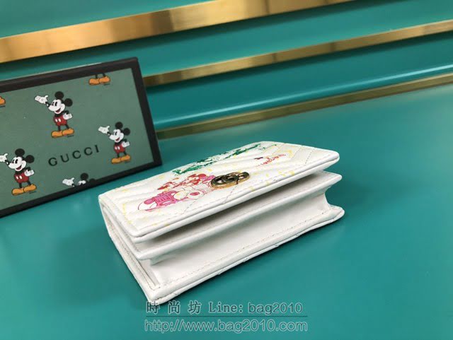 Gucci古馳包包 G家新款錢包 616768 古奇白色米奇零錢卡包 gdj1486